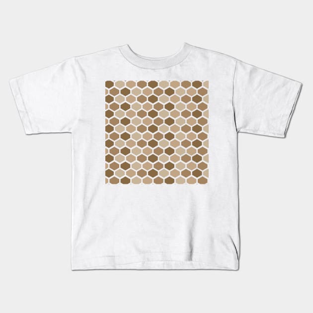 Mid Century Modern Honeycomb Kids T-Shirt by Makanahele